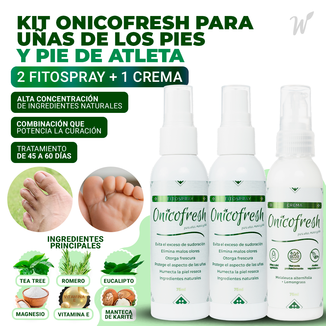 Kit ANTIHONGOS Uñas de pies + Pie de atleta: 2 Fitospray + 1 Crema 75 ml c/u