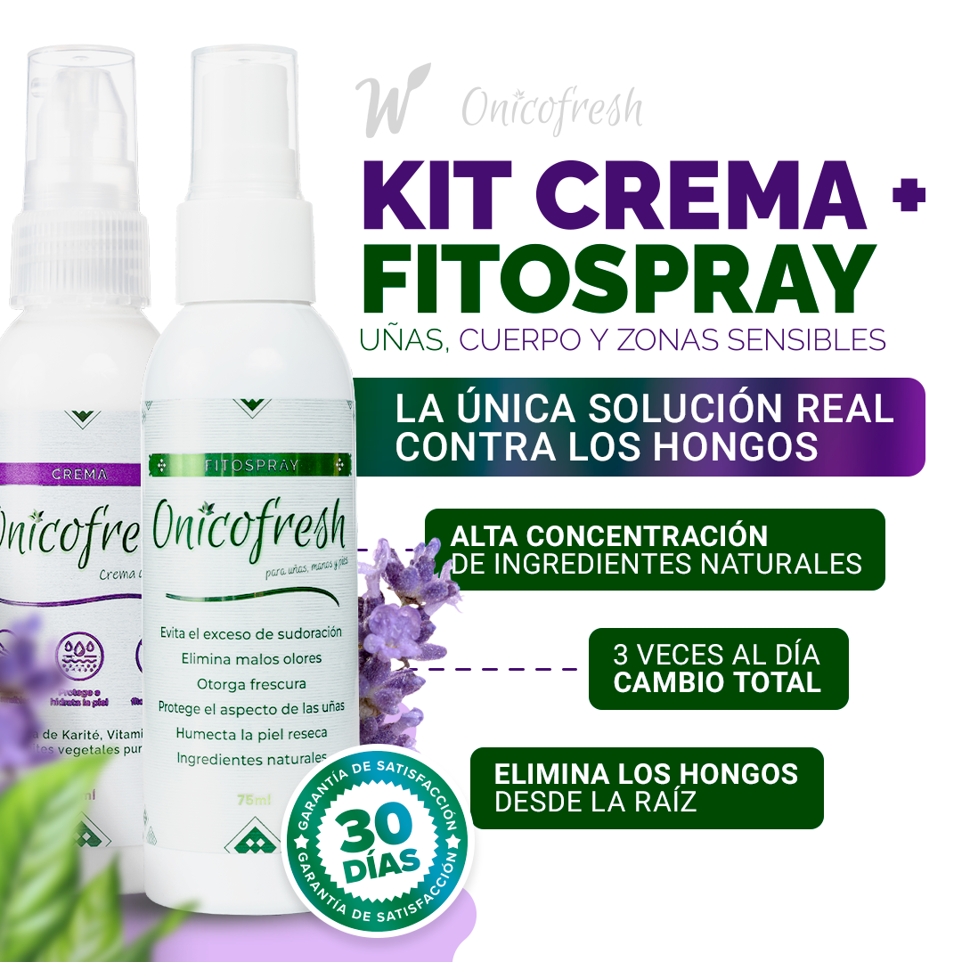 Kit ANTIHONGOS UÑAS, CUERPO y ZONAS SENSIBLES: Fitospray + Crema 75 ml c/u