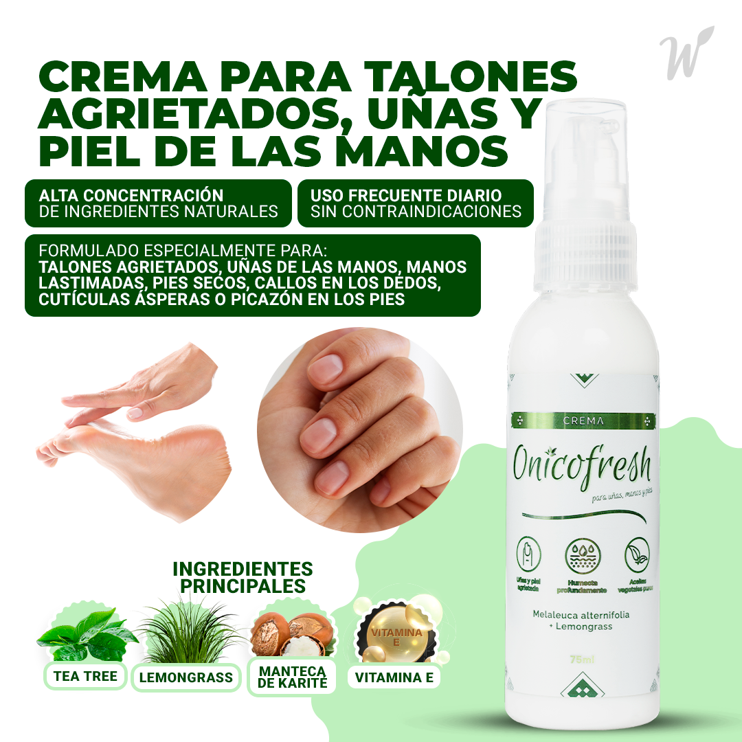 Crema para Talones agrietados, Hongos en Uñas y Piel de manos 75 ml REGALO