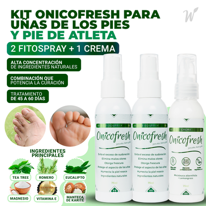 Kit ANTIHONGOS Uñas de pie + Pie de atleta: 2 Fitospray + 1 Crema 75 ml c/u