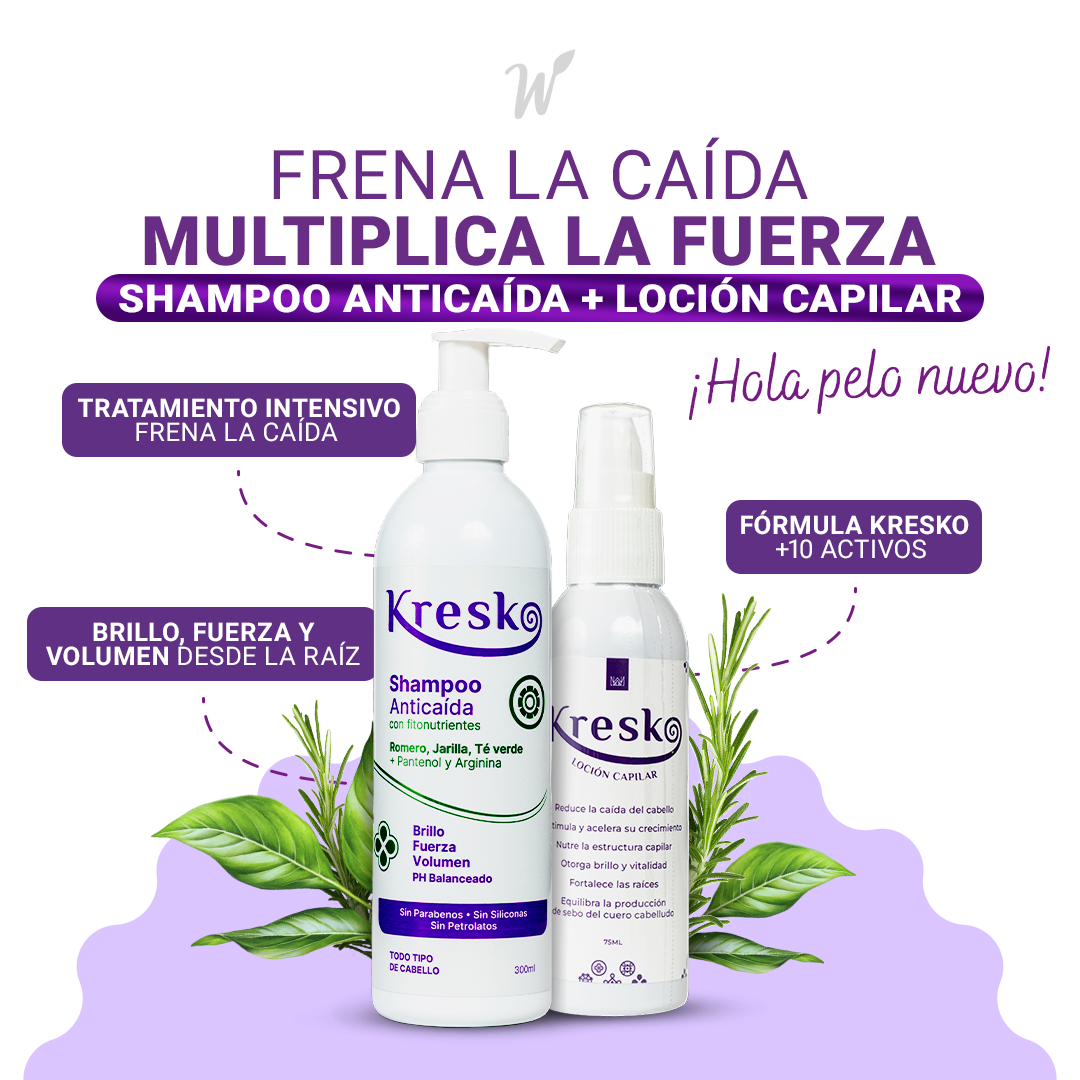 Kit CAPILAR ANTICAÍDA Shampoo 300 ml + Loción 75ml