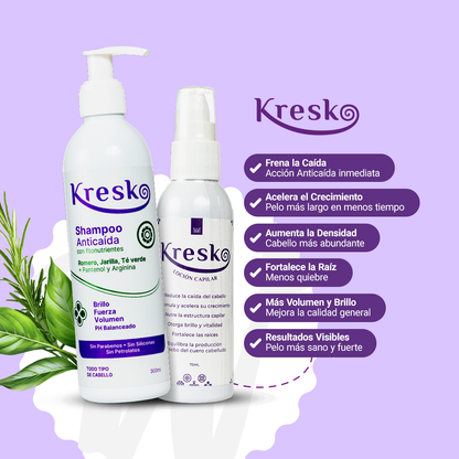 Kit CAPILAR ANTICAÍDA Shampoo 300 ml + Loción 75ml