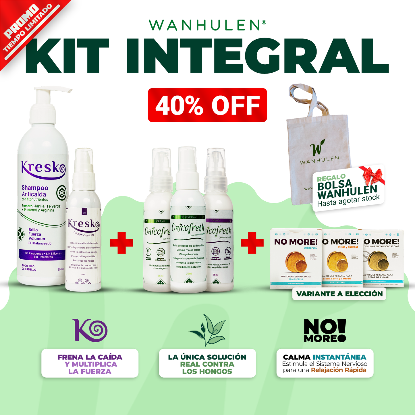 Kit integral Wanhulen: Onicofresh + Kresko + NO MORE!